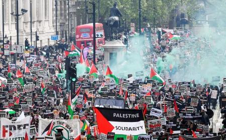 شعارهای ضد اسرائیلی در لندن