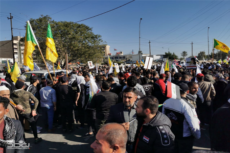  بیانیه حشدالشعبی برای پایان تحصن مقابل سفارت آمریکا