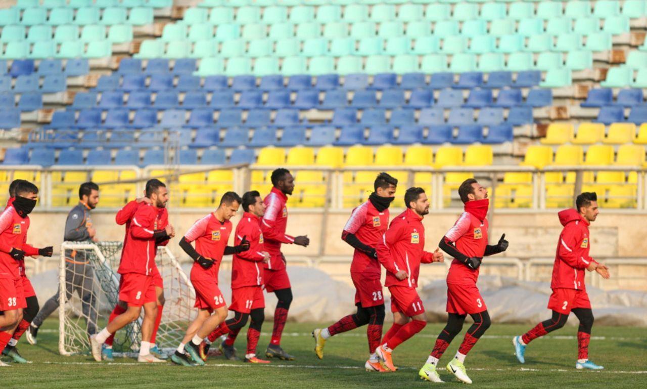 تمرین چراغ خاموش پرسپولیسی‌ها در ورزشگاه کاظمی