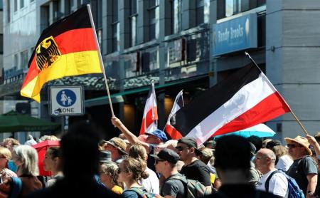 تصویری از اعتراضات در برلین آلمان‌