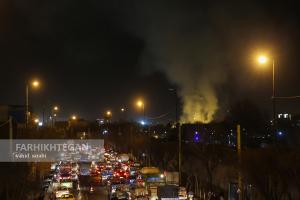 آتش سوزی  در خیابان شوش تهران