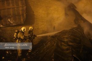 آتش سوزی  در خیابان شوش تهران