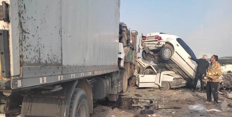 ایربگ هیچ کدام از خودروهای تصادف زنجیره‌ای خوزستان باز نشده بود!