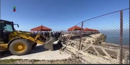 تخریب پلاژ سازمان بهزیستی در ساحل بابلسر