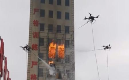 استفاده از پهپاد‌های آتش‌نشان در چین +فیلم