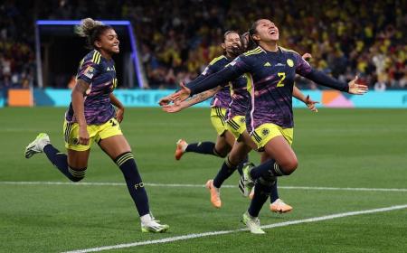 شادی دختران  کلمبیا بعد از پیروزی در برابر جامائیکا +فیلم