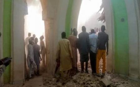 ریزش مسجد در شمال نیجریه + فیلم