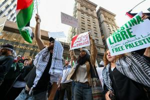 تظاهرات مردمی آمریکایی‌ها در دفاع از مردم فلسطین