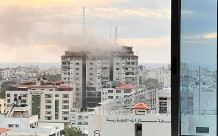 لحظه بمباران ۲ برج مسکونی در غزه + فیلم