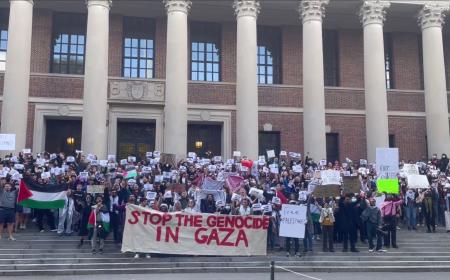 تجمع اعتراضی در حمایت از غزه پیش چشمان اوباما + فیلم