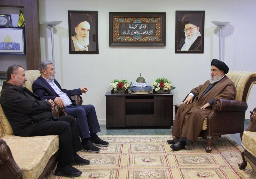 رایزنی نمایندگان حماس ‌و جهاد اسلامی فلسطین با دبیرکل حزب‌الله