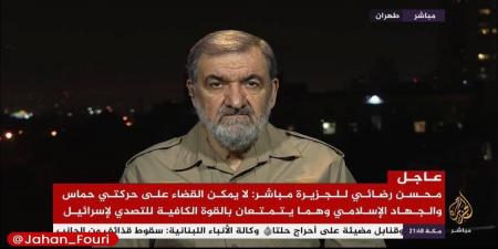 محسن رضایی در گفتگو با الجزیره با لباس نظامی روی آنتن رفت + فیلم