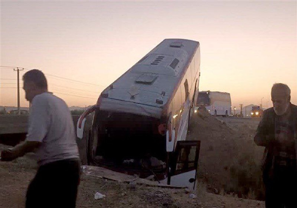 ۲ کشته در حادثه انحراف اتوبوس در سمنان