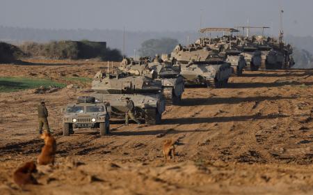 خروج خودروهای نظامی اسرائیل از غزه + فیلم