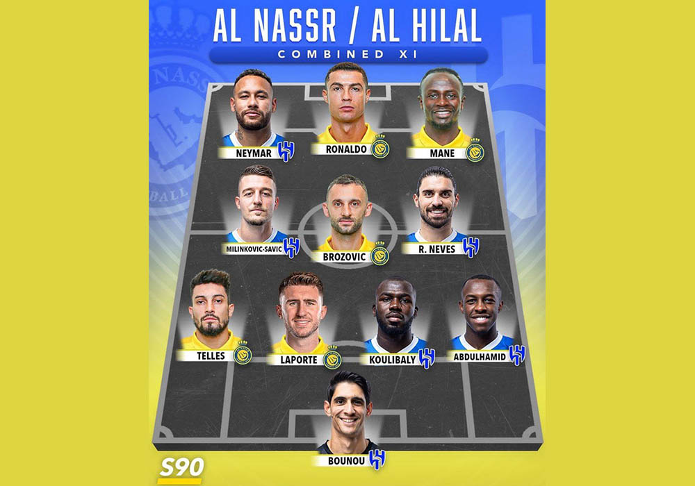 ترکیب منتخب بهترین بازیکنان النصر و الهلال + عکس