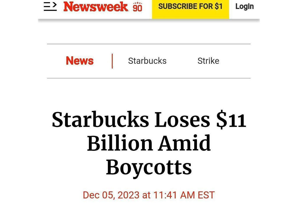خسارت «۱۱ میلیارد دلاری» استارباکس