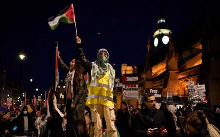 حمله پلیس به حامیان فلسطین در شب کریسمس + فیلم