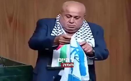 آتش‌زدن پرچم اسرائیل در پارلمان عرب + فیلم