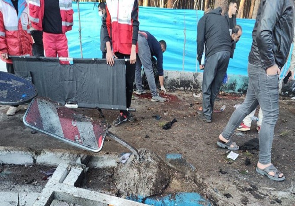 حجم تخریب شدید بمب منفجر شده در گلزار شهدا + فیلم