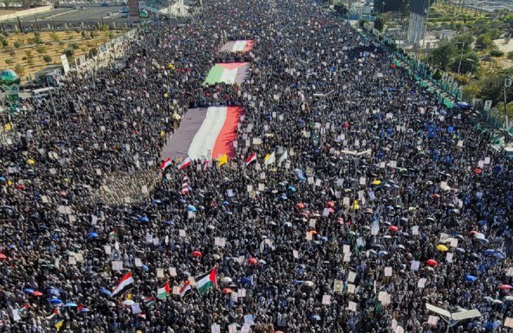 تظاهرات یمنیها در حمایت از غزه و علیه آمریکا