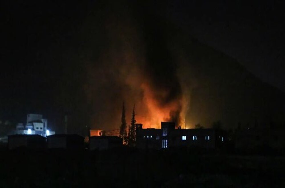 فرودگاه نظامی حما مورد هدف قرار گرفت