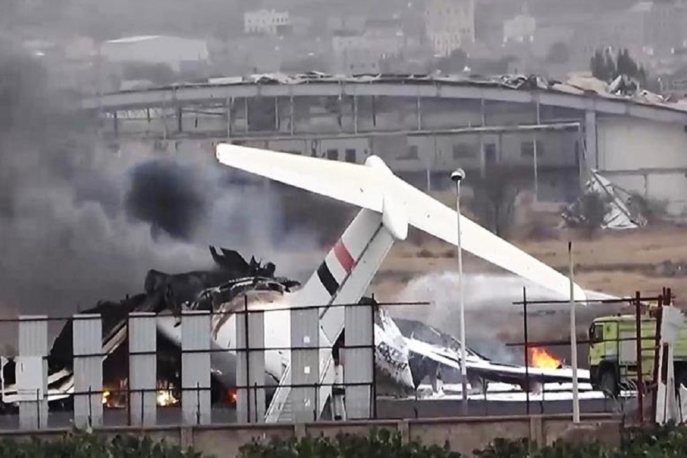 حملات هوایی رژیم صهیونیستی به فرودگاه بینالمللی صنعا