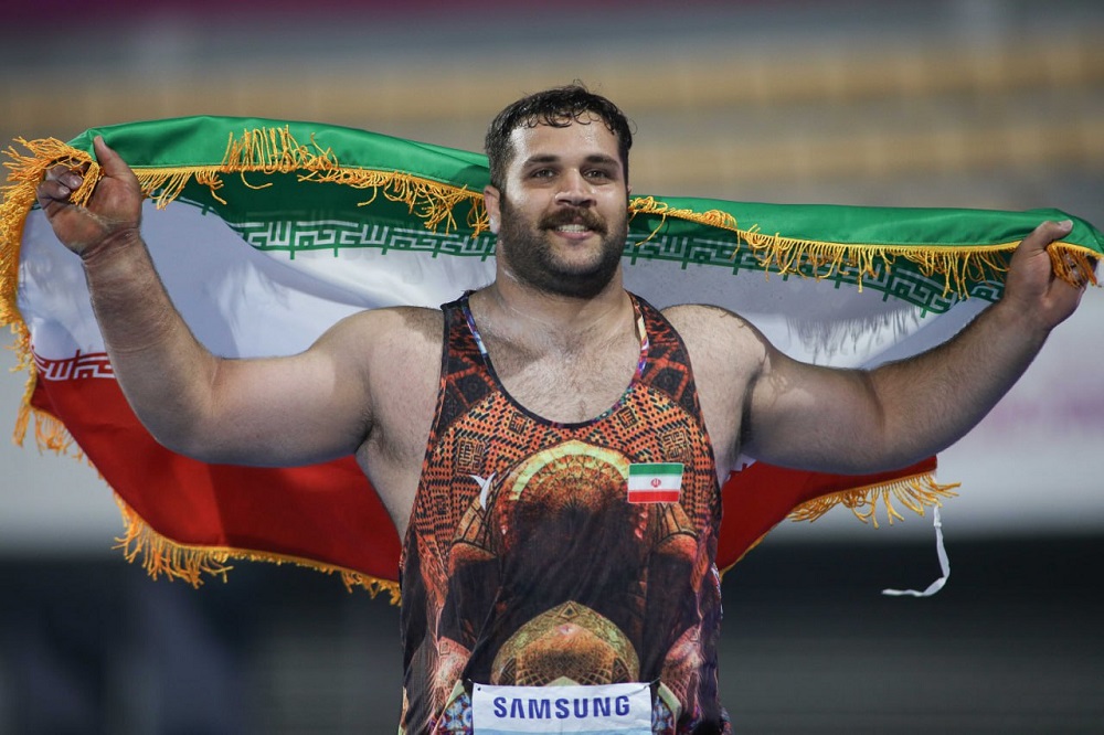 طلای خوشرنگ پرتاب وزنه قهرمانی آسیا بر گردن طیبی