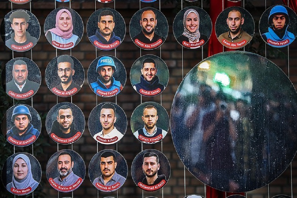 سازه‌ی یادبود خبرنگاران شهید غزه