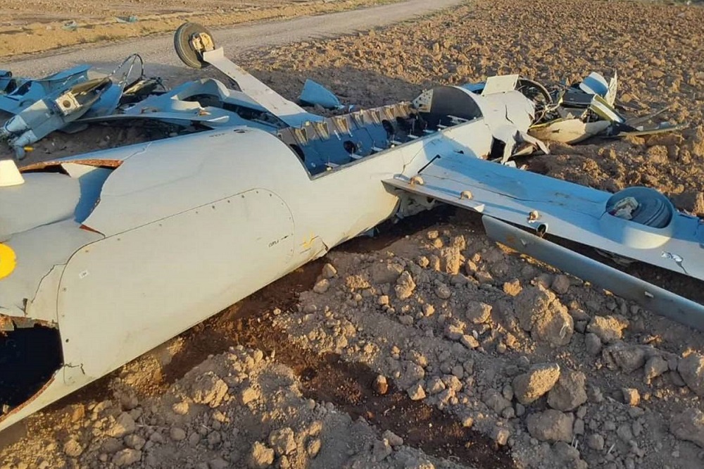 تصاویری از پهپاد هرمس-۹۰۰ سرنگون شده در خاک ایران