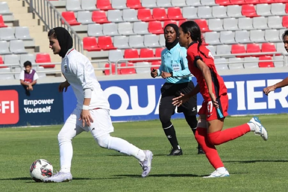 شروع بانوان فوتبالیست ایران با پیروزی پرگل برابر سنگاپور