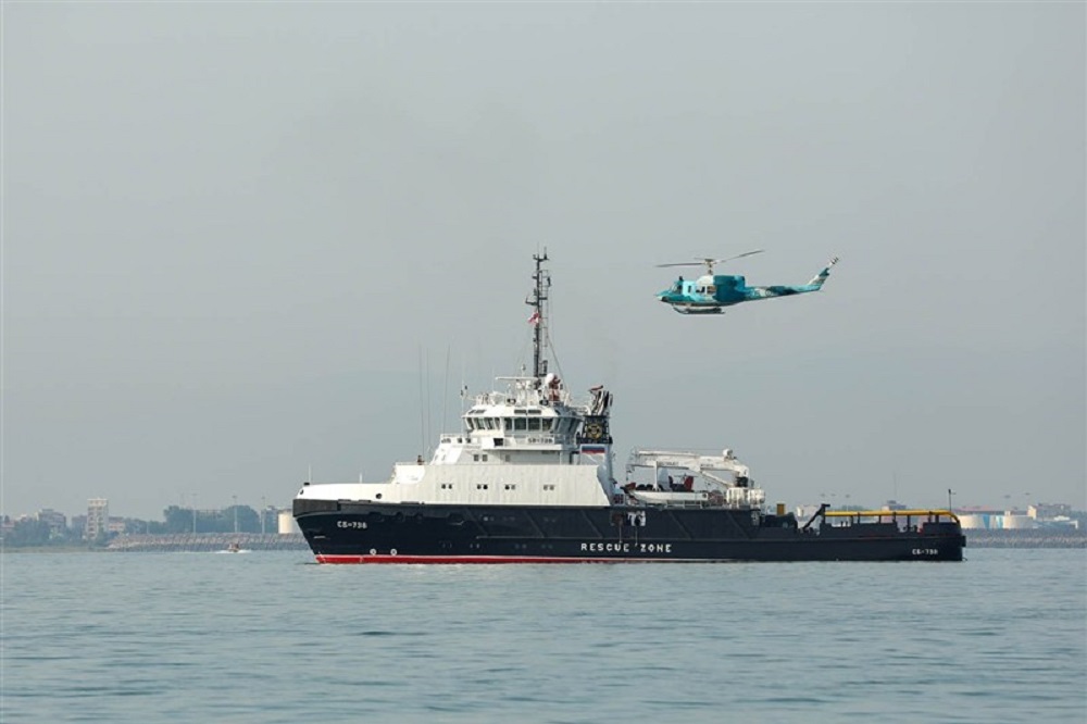 ورود شناور نیروی دریایی روسیه به منطقه رزمایش دریایی خزر