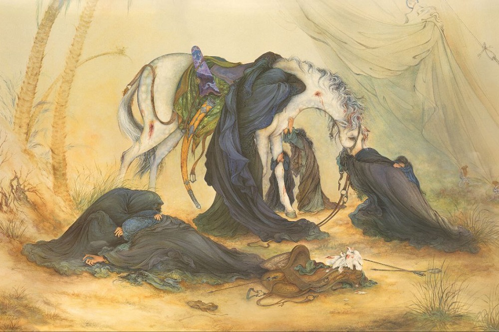 رهبرانقلاب: با هربار نگاه به تابلوی عصر عاشورای فرشچیان، گریه کردم