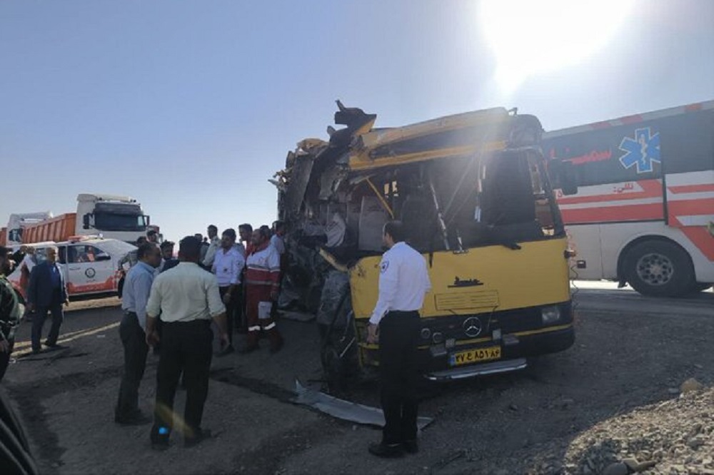جزئیات تصادف اتوبوس دانشجویان در جاده سمنان - سرخه