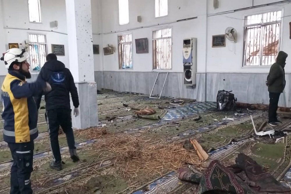 انفجار تروریستی در مسجدی در حمص سوریه