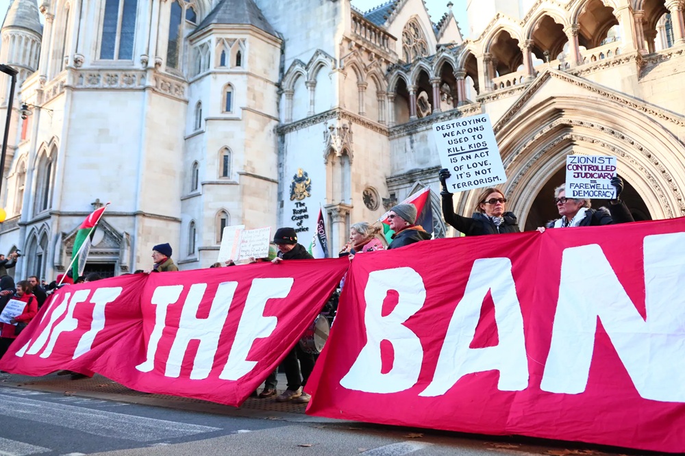 ممنوعیت فعالیت گروه حامی فلسطین در بریتانیا غیرقانونی اعلام شد